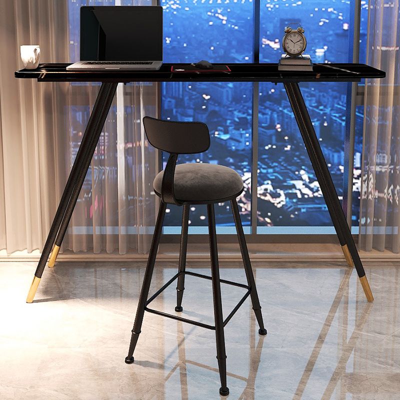 1/2 Pieces Bar Table and Stool Modern Sintered Stone Table and Armless Bar Chair Clearhalo 'Bar Furniture' 'furn' 'furn_home_bar_bar_sets' 'Furniture' 'Home Bars & Bar Sets' 'home_bar_bar_sets' 'Kitchen & Dining Furniture' 1200x1200_2ff2c659-6660-4a2d-82a6-f7147796e610