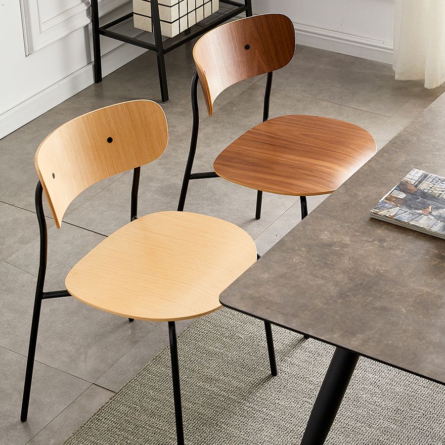 Metal Modern Indoor-Outdoor Dining Chair Armless Open Back Dining Side Chair Clearhalo ' kitchen&dining_furn' 'Dining Chairs' 'Dining Tables & Seating' 'dining_chair' 'furn' 'furn_dining_chair' 'Furniture' 'furniture_dining_chair' 'Kitchen & Dining Furniture' 'kitchen' 1200x1200_2ff2e6c0-8b05-469d-9d00-080385bedc9c