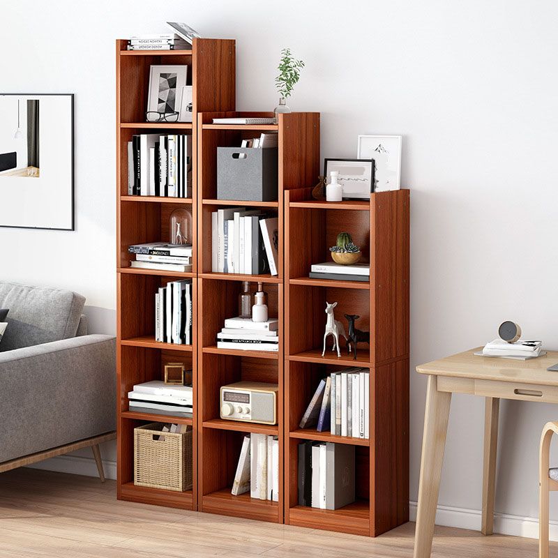 Modern Style Standard Bookcase Engineered Wood Closed Back Bookshelf Clearhalo 'Bookcases' 'furn' 'furn_bookcases' 'Furniture' 'Office Furniture' 1200x1200_2ff4b131-8c88-44bd-830c-cf516ca36f9f