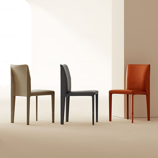 Designer Style Armless Chair Parsons Back Leather Chair for Restaurant Clearhalo 'Dining Chairs' 'Dining Tables & Seating' 'dining_chair' 'furn' 'furn_dining_chair' 'Furniture' 'Kitchen & Dining Furniture' 1200x1200_2ffbff5c-9c2f-4794-b18d-25f6888641eb