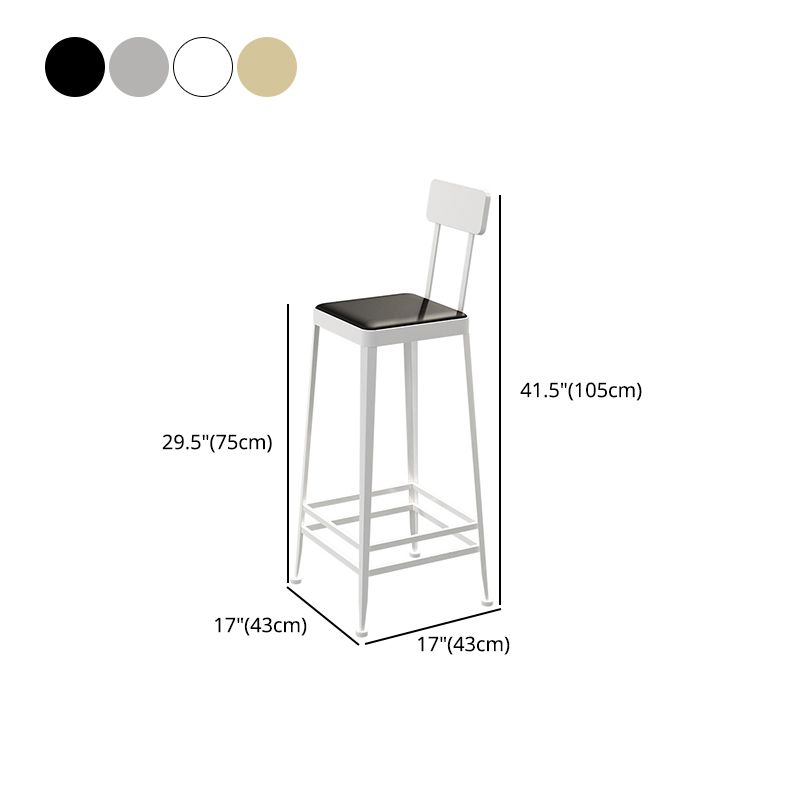 Contemporary Restaurant Iron Barstool Matte Finish Footrest Stool Clearhalo 'Bar Furniture' 'Bar Stools' 'bar_stools' 'furn' 'furn_bar_stools' 'Furniture' 'furniture_bar_stools' 'Kitchen & Dining Furniture' 1200x1200_2ffc64eb-a4f9-4e0e-9b3e-a176aff40fe3