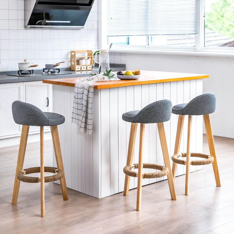 Scandinavian Matte Finish Upholstered Bar Stools Home Footrest Stool Clearhalo 'Bar Furniture' 'Bar Stools' 'bar_stools' 'furn' 'furn_bar_stools' 'Furniture' 'furniture_bar_stools' 'Kitchen & Dining Furniture' 1200x1200_2ffd3b60-c007-44c9-9d2d-17b48e7e90b3