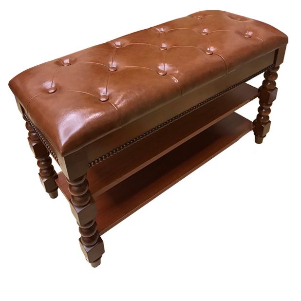 Rubber Wood Seating Bench Rectangle Cushioned Shoe Storage Entryway Bench Clearhalo 'Benches' 'Chairs & Seating' 'furn' 'furn_benches' 'Furniture' 'Living Room Furniture' 1200x1200_2ffd5a9f-89d7-480c-8a8c-37a9aebae726