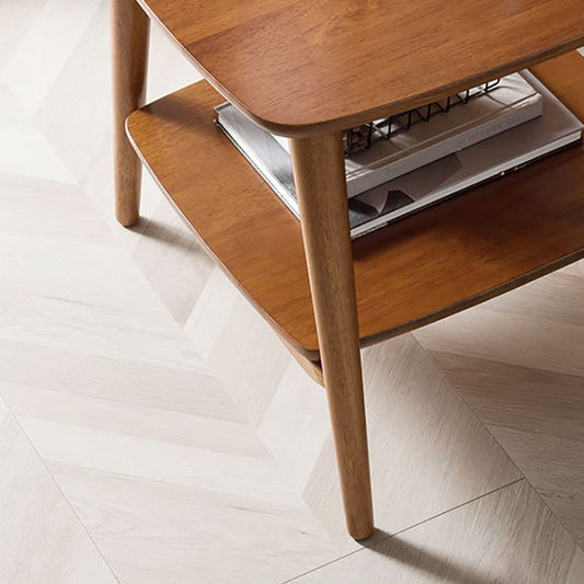 4脚エンドテーブルbroneのリビングルームの棚付きのソリッドウッドテーブル