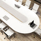 Contemporary Man-made Wood Writing Desk Oval White Office Desk for Office Clearhalo 'furn' 'furn_office_desk' 'Furniture' 'Office Desks' 'Office Furniture' 'office_desk' 1200x1200_300240ed-cbfc-4e1b-a81b-30635c35199c