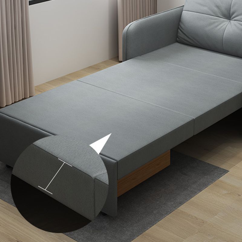 Divano dormiente in pelle finto pieghevole con spazio di archiviazione 35,43 "grigio