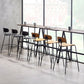 Matte Finish Leather Barstool Nordic Style Coffee Shop Low Back Stool