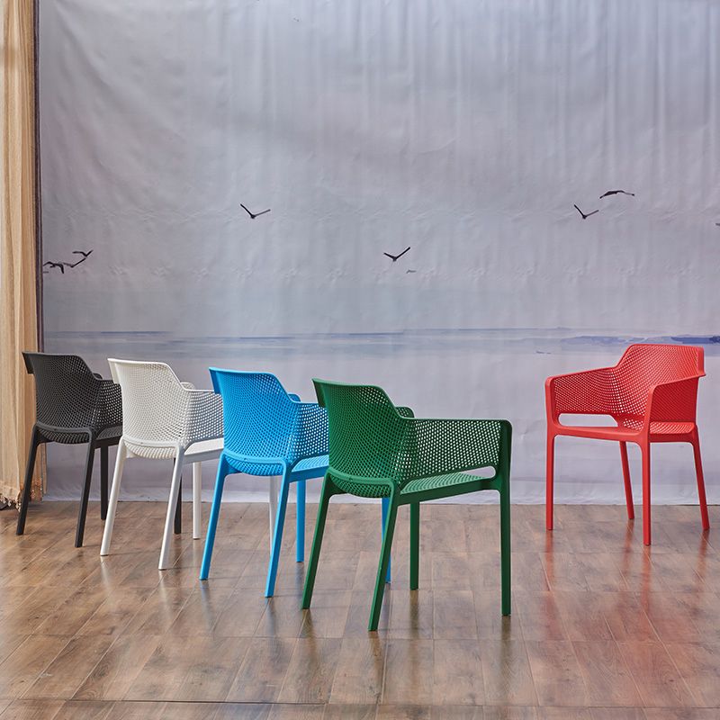 Contemporary Style Plastic Dining Chairs Stackable Dining Arm Chairs for Kitchen Clearhalo ' kitchen&dining_furn' 'Dining Chairs' 'Dining Tables & Seating' 'dining_chair' 'furn' 'furn_dining_chair' 'Furniture' 'furniture_dining_chair' 'Kitchen & Dining Furniture' 'kitchen' 1200x1200_30059336-db9a-495d-b8fd-43e1b76148e5