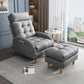 Contemporary Faux Leather Arms Included with Ottoman Lounge Accent Chair