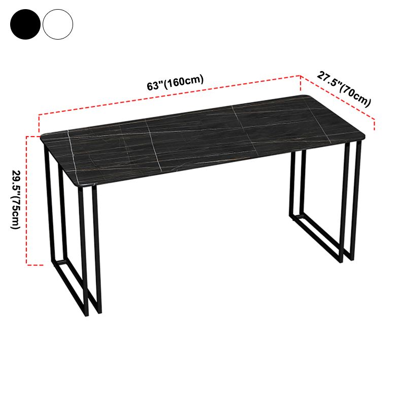 Industrial Dining Table Sintered Stone Table with Double Metal Pedestal for Dining Room Clearhalo ' dining_table' 'Dining Tables & Seating' 'Dining Tables' 'furn' 'furn_dining_table' 'Furniture' 'furniture_dining_table' 'Kitchen & Dining Furniture' 'kitchen&dining_furn' 'kitchen' 'kitchen_dining_table' 1200x1200_300749a7-cda2-488f-95d5-bb11650f29d4