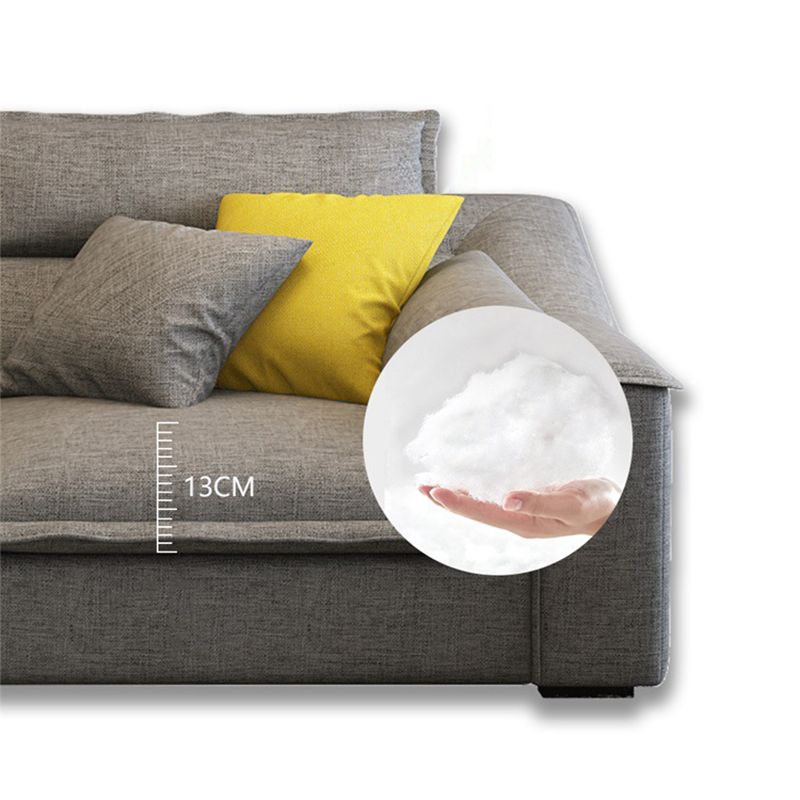 Moderno lino a 4 posti sezionale al braccio inclinato