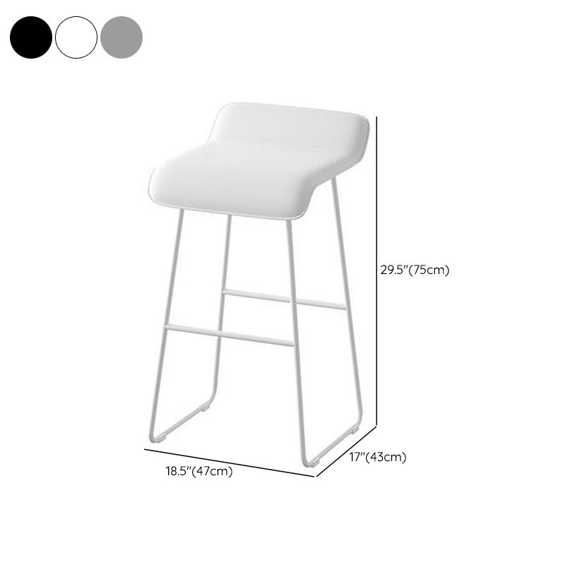 Faux Leather Armless Dining Stools Contemporary Bar Stools with Metal Base Clearhalo 'Bar Furniture' 'Bar Stools' 'bar_stools' 'furn' 'furn_bar_stools' 'Furniture' 'Kitchen & Dining Furniture' 1200x1200_30082b49-d45c-4e7c-81b6-3ca6df1772f8