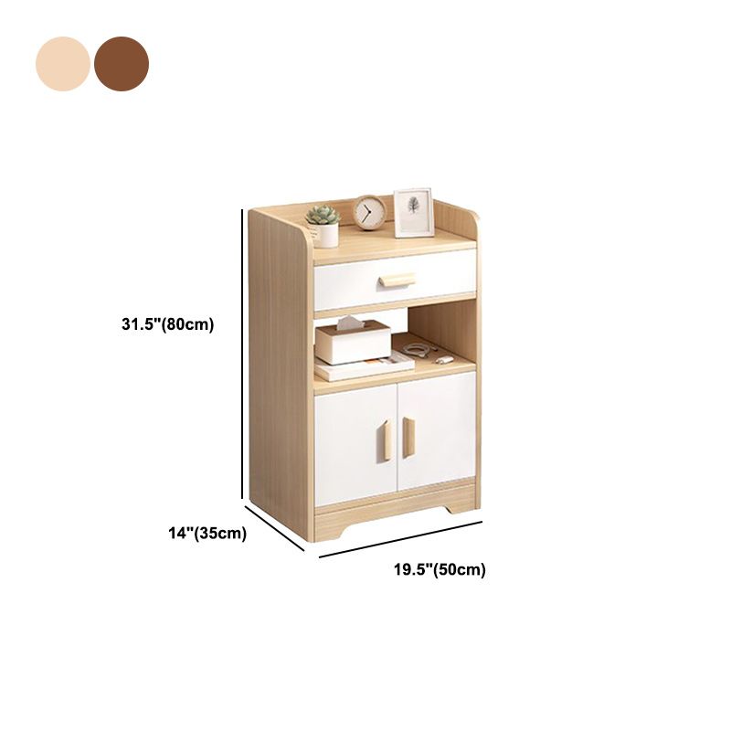Armoire en bois d'imitation moderne 31 pouces H Open Rangement de nuit avec portes