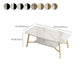 Table basse rectangulaire en ardoise, 4 pieds, 1 table de cocktail simple avec étagère de rangement