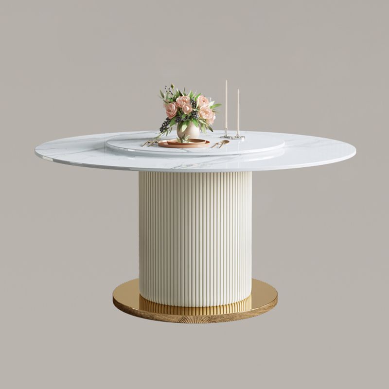 Moderne ronde eettafel massief houten voetstuk eettafel voor eetkamer