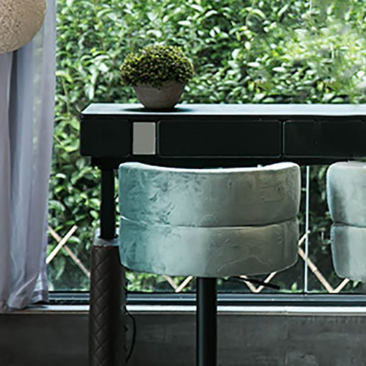 Green Bar Stools Adjustable Height Swivel Dining Stools with Metal Base