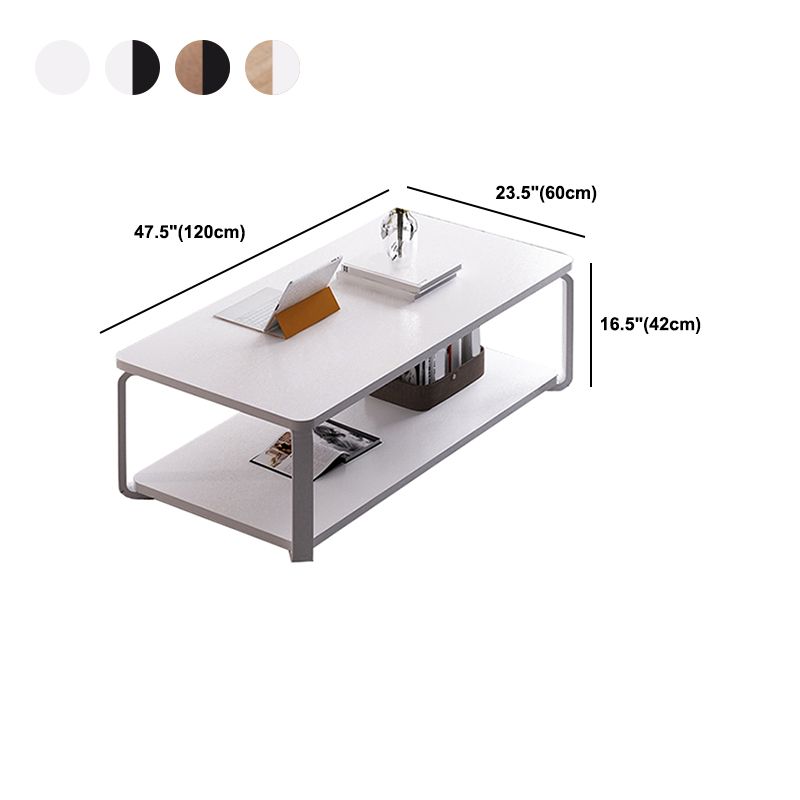 Modern Style Wooden Rectangular Table with Abstract Base for Storage Rack Coffee Table Clearhalo 'Coffee & Accent Tables' 'Coffee Tables' 'coffee_tables' 'furn' 'furn_coffee_tables' 'Furniture' 'Living Room Furniture' 1200x1200_301151c6-6b1e-44c7-a318-bd347ac94da5