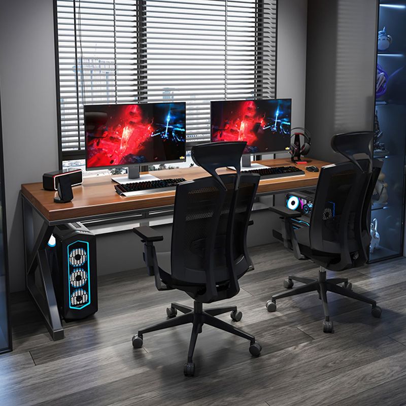 Bureau de bureau rectangulaire en bois massif de 29,53 pouces de haut bureau