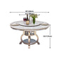 Metal Traditional Luxury Round Table Stone Top Indoor Table with Storage