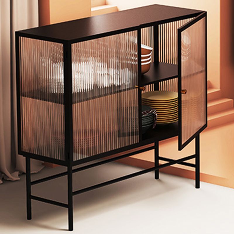 Armoire à accent moderne et contemporain armoire latérale en verre avec boutons