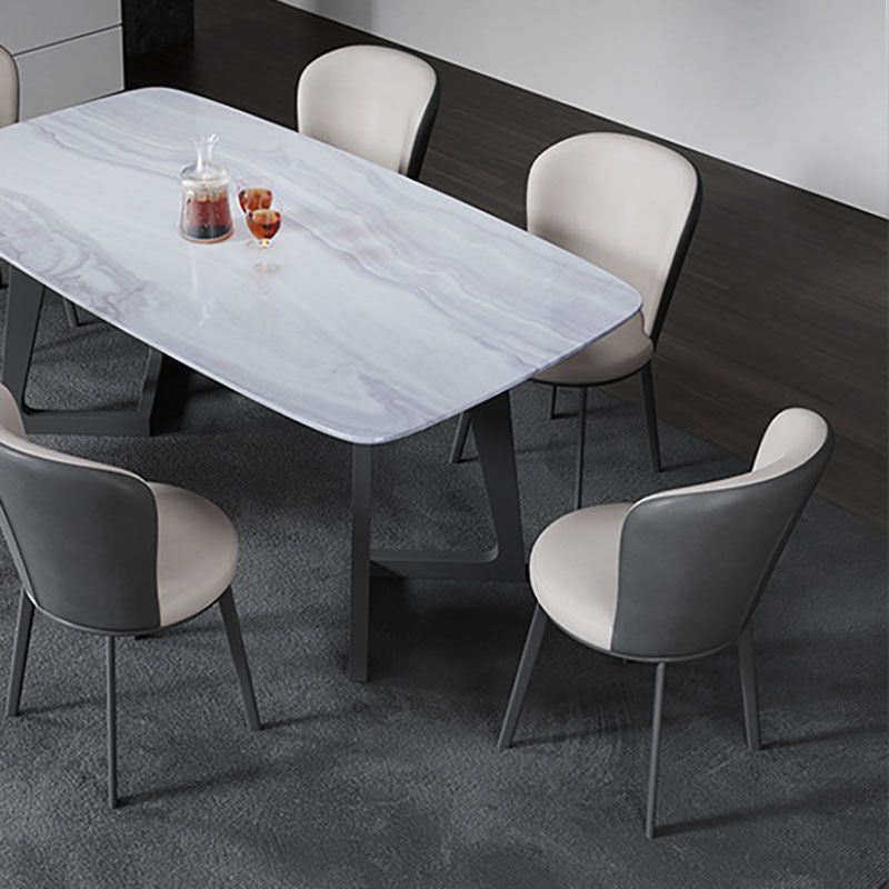 Contemporary Faux Leather Side Chair for Home Armless Solid Back Chair Clearhalo 'Dining Chairs' 'Dining Tables & Seating' 'dining_chair' 'furn' 'furn_dining_chair' 'Furniture' 'furniture_dining_chair' 'Kitchen & Dining Furniture' 1200x1200_30145796-0a57-4d44-a750-8870031f51e5