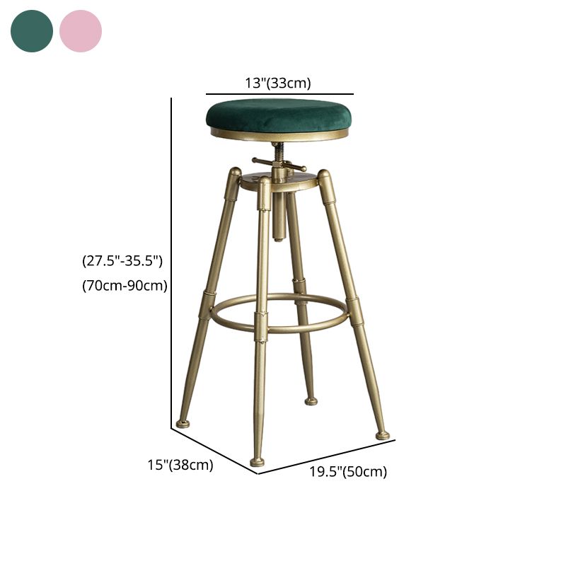 Glam Style Upholstered Bar Stools for Home Armless Stools with Metal Base Clearhalo 'Bar Furniture' 'Bar Stools' 'bar_stools' 'furn' 'furn_bar_stools' 'Furniture' 'furniture_bar_stools' 'Kitchen & Dining Furniture' 1200x1200_30156a1f-0b8f-493b-b4d9-319eeb172c81