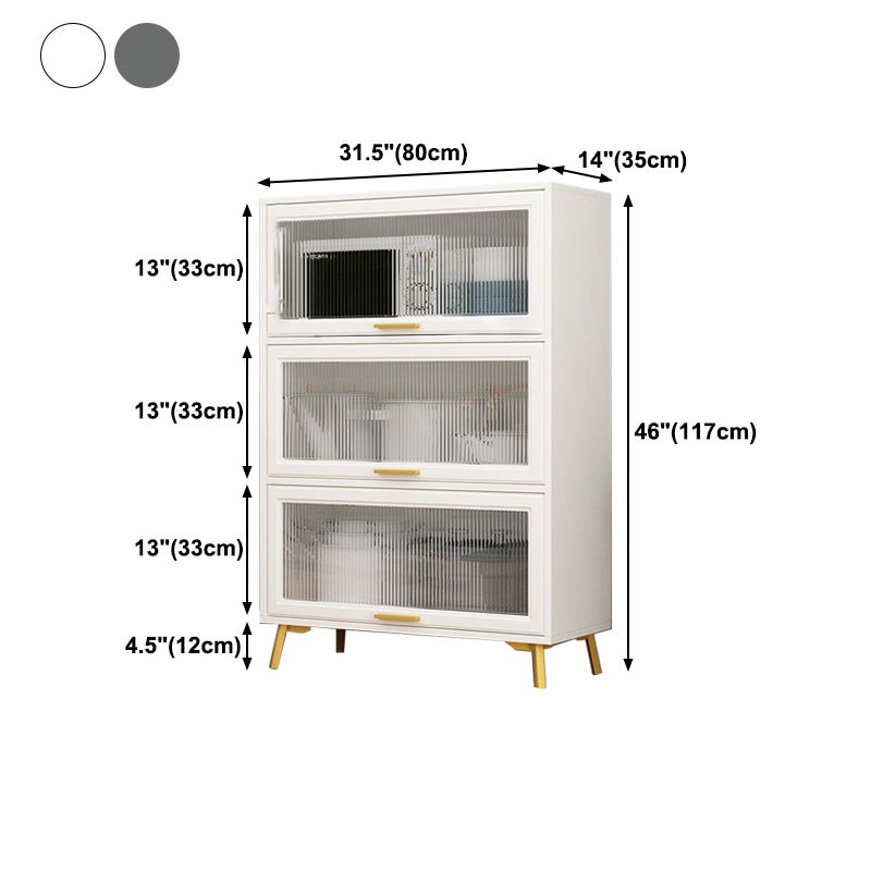 Sideboidale ingegnerizzato in stile Glam Porte in vetro in legno Sideboard per cucina