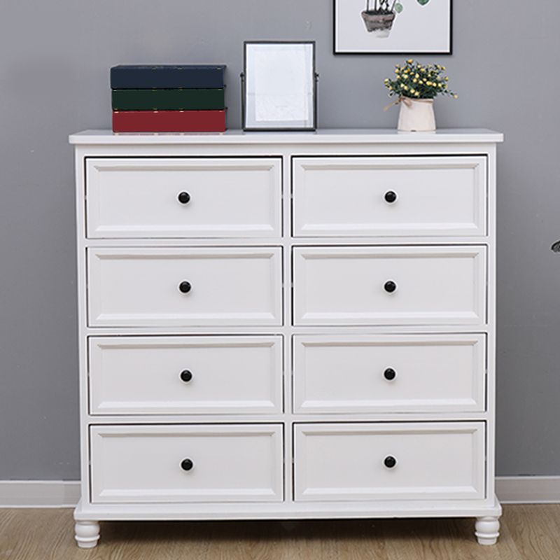 13.77" Wide White Accent Chest with Drawers Rectangle  Wood Chest Contemporary