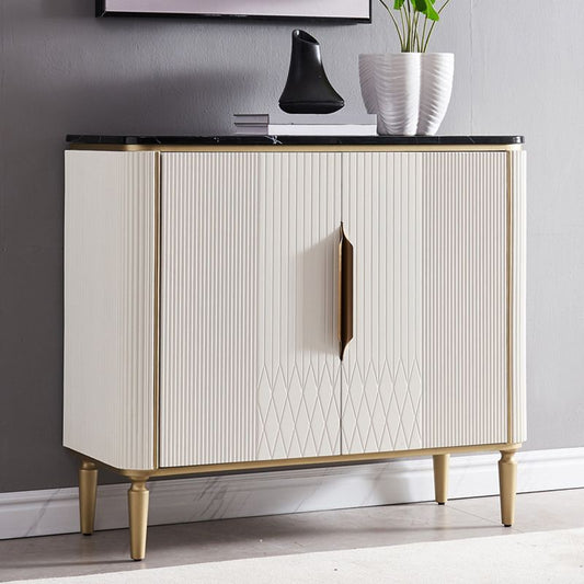 Scheda laterale in legno ingegnerizzato in pietra in pietra in pietra moderna con 2 porte