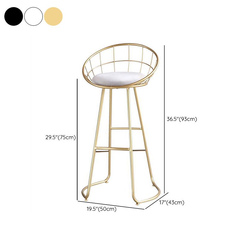 Contemporary Low Back Bar Stools Metal Barstool with Cushion for Bar Clearhalo 'Bar Furniture' 'Bar Stools' 'bar_stools' 'furn' 'furn_bar_stools' 'Furniture' 'Kitchen & Dining Furniture' 1200x1200_301889b2-cd94-4ecc-96ff-9cd1a55ac220