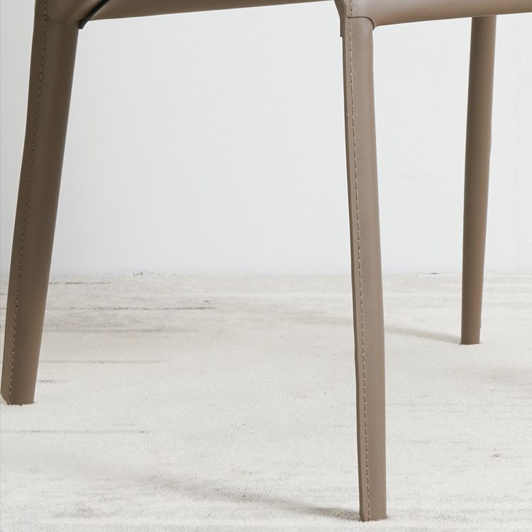 Contemporary Metal Dining Armless Chair Leather Dining Side Chair for Home Use Clearhalo ' kitchen&dining_furn' 'Dining Chairs' 'Dining Tables & Seating' 'dining_chair' 'furn' 'furn_dining_chair' 'Furniture' 'furniture_dining_chair' 'Kitchen & Dining Furniture' 'kitchen' 1200x1200_3018d3dc-41ce-4e57-8e73-69a8c1b440c8