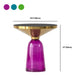 Mesa de café de cono de pedestal mesa de cóctel de vidrio redondo moderno