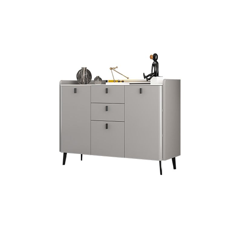 Modern Gray Sideboard Table with Drawers Wood and Stone Buffet Server Clearhalo 'buffet_sideboard' 'Buffets & Sideboards' 'furn' 'furn_buffet_sideboard' 'Furniture' 'Kitchen & Dining Furniture' 1200x1200_301a6dd1-dc90-4d44-a520-cd98512c068f