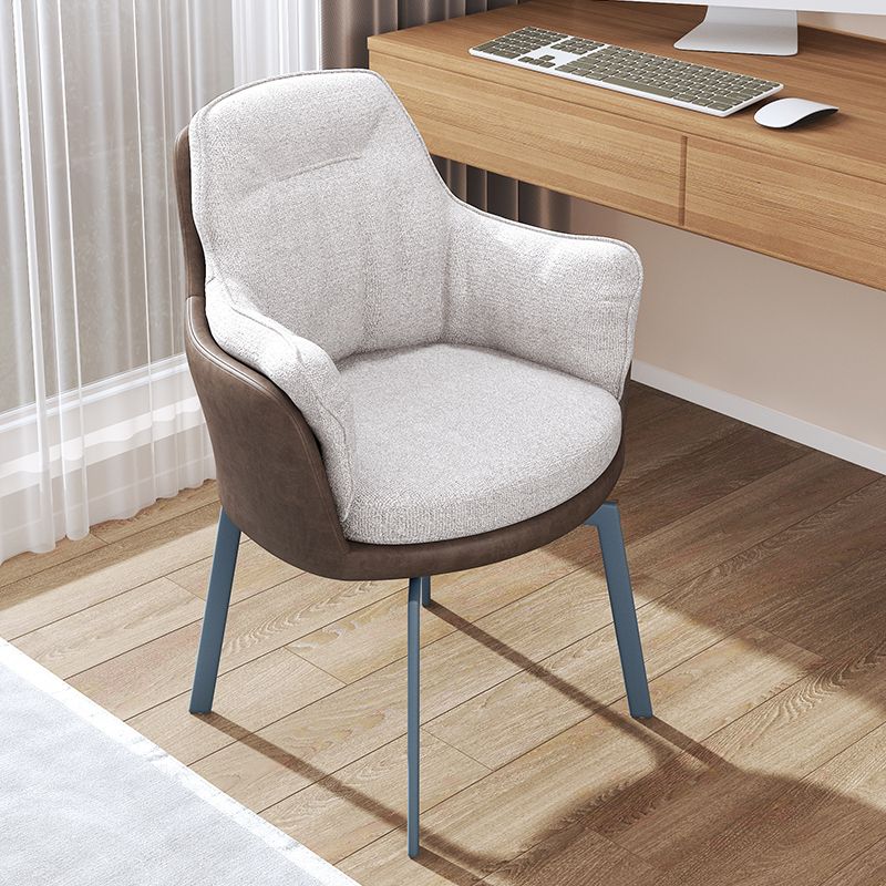 Industrial Kitchen Dining Chairs Fabric Arm Dining Chairs with Metal Legs Clearhalo 'Dining Chairs' 'Dining Tables & Seating' 'dining_chair' 'furn' 'furn_dining_chair' 'Furniture' 'Kitchen & Dining Furniture' 1200x1200_301a8272-86d1-4c7a-a56b-76678155b651