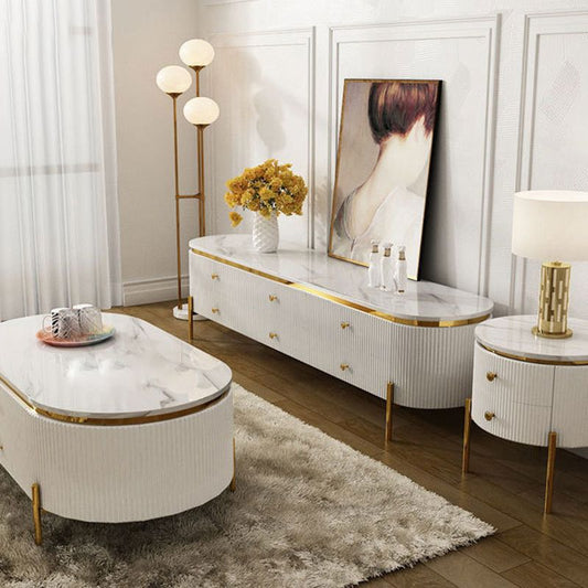 Glam TV Media Stand Console multimediale di archiviazione chiusa con 6 cassetti