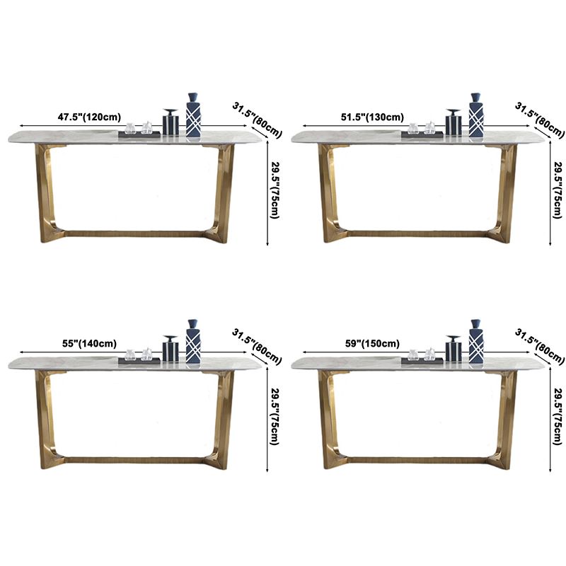 Metal Modern Rectangle Dining Table Sintered Stone Table for Dining Room Clearhalo ' dining_table' 'Dining Tables & Seating' 'Dining Tables' 'Furniture' 'furniture_dining_table' 'Kitchen & Dining Furniture' 'kitchen&dining_furn' 'kitchen' 'kitchen_dining_table' 1200x1200_301ad03b-40ab-4842-bdc4-c836a7b47bc9