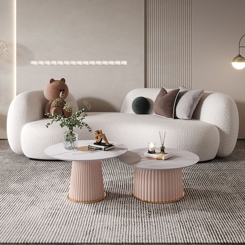 Divano curvo contemporaneo 28.34 "divano ad alto pendenza in beige