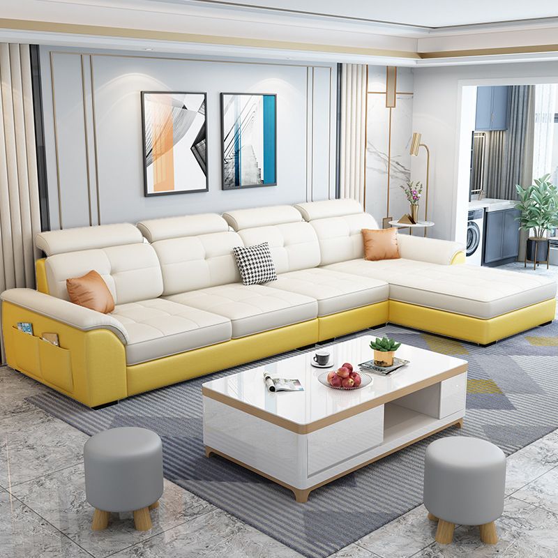 Nordic Style Sofa Bed Latex/sponge Seat Filling Imitation Leather Sofa