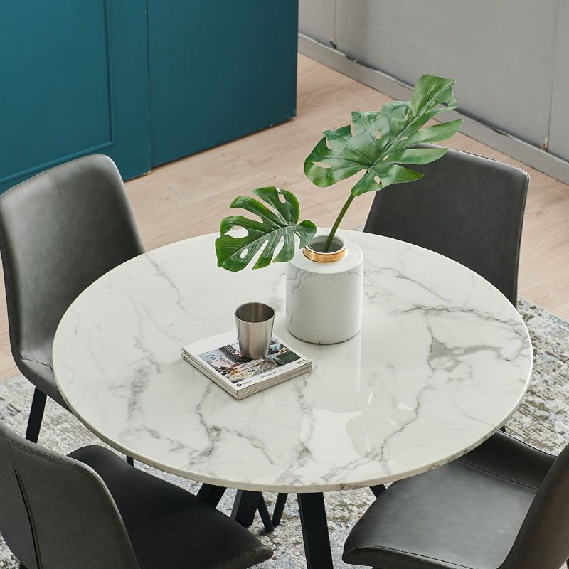 Round Marble White Dining Table Simplicity 4 Legs Table for Dining Room Clearhalo ' dining_table' 'Dining Tables & Seating' 'Dining Tables' 'furn' 'furn_dining_table' 'Furniture' 'furniture_dining_table' 'Kitchen & Dining Furniture' 'kitchen&dining_furn' 'kitchen' 'kitchen_dining_table' 1200x1200_301c8dd3-1cf0-4855-81b9-c423c6a975c5