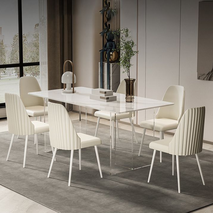 キッチン用の焼結石ダイニングテーブルモダンアクリルベーステーブル