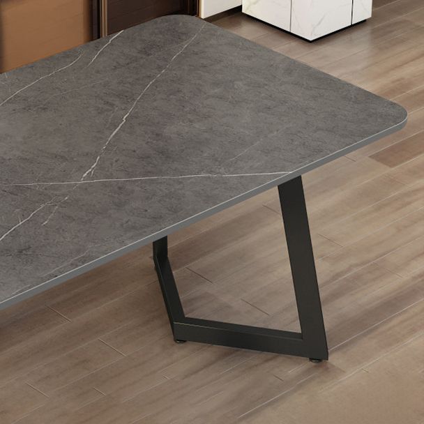 Escritorio de oficina curvo escritorio de computadora de acabado antiguo con patas de metal