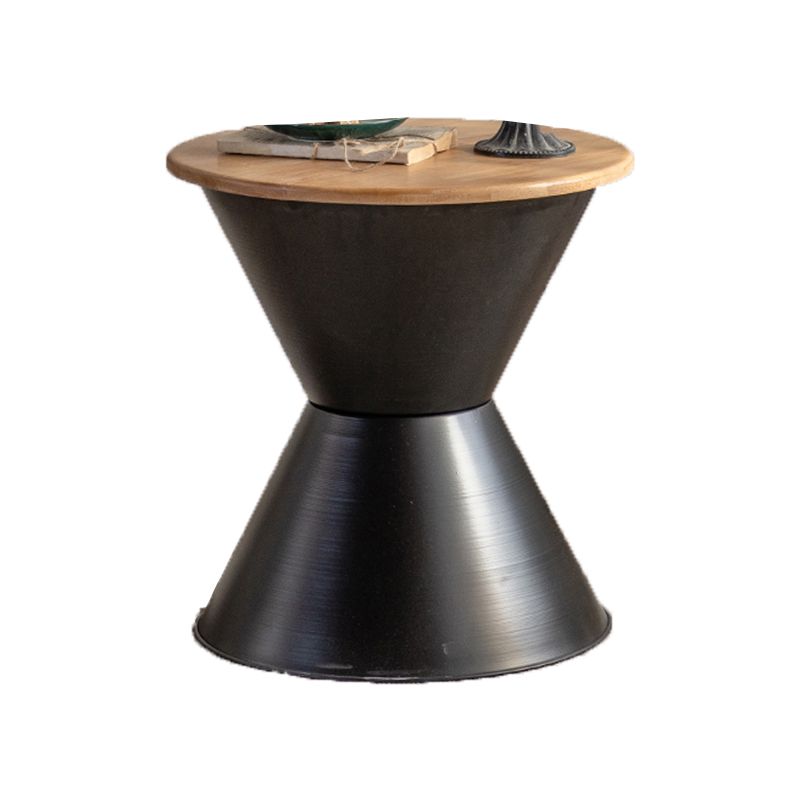 Round Solid Wood Top Coffee Table Iron Pedestal Cocktail Table Clearhalo 'Coffee & Accent Tables' 'Coffee Tables' 'coffee_tables' 'furn' 'furn_coffee_tables' 'Furniture' 'Living Room Furniture' 1200x1200_301e0114-9ba5-4581-a946-0ea0a9f50067