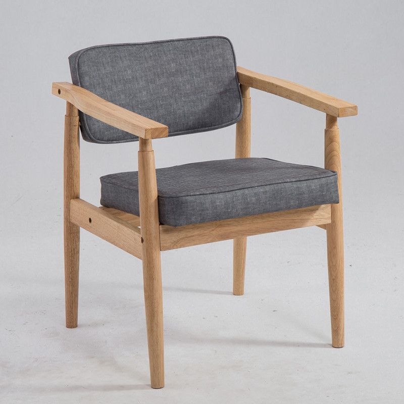 Farmhouse Rubberwood Open Back Arm Chair Matte Finish Leather Dining Chair Clearhalo ' kitchen&dining_furn' 'Dining Chairs' 'Dining Tables & Seating' 'dining_chair' 'furn' 'furn_dining_chair' 'Furniture' 'furniture_dining_chair' 'Kitchen & Dining Furniture' 'kitchen' 1200x1200_301e132a-6240-4f66-bd6e-a513042a7759