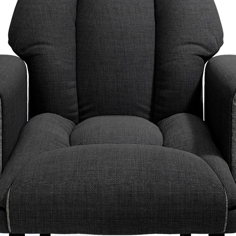 Sedia reclinabile contemporanea interno in miscela di lino/ pelo finta