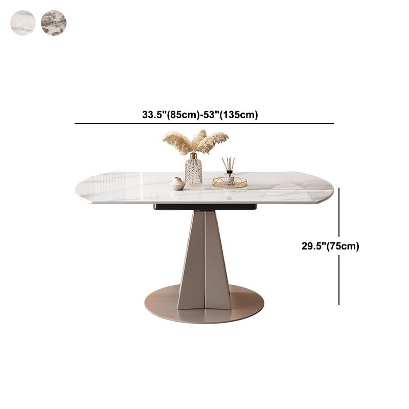 Mesa de comedor de piedra sinterizada redonda muebles modernos con base de pedestal