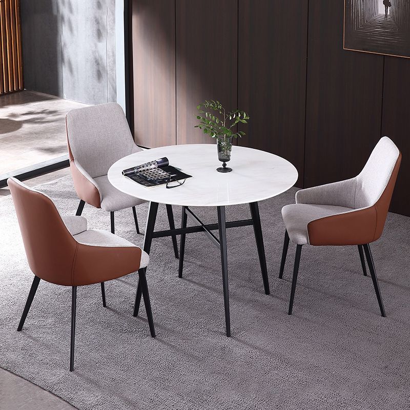 Modern Round Stone Dining Set 1/2/3/4 Pieces Dining Table Set with Padded Chairs Clearhalo 'Dining Room Sets' 'Dining Tables & Seating' 'dining_room_set' 'furn' 'furn_dining_room_set' 'Furniture' 'Kitchen & Dining Furniture' 1200x1200_301f7311-7249-4904-bb13-61a48a53d0af