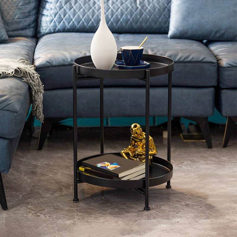 Armoire de chevet en métal Table de nuit d'accent de l'étagère inférieure pour chambre à coucher