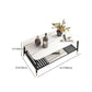 4 Legs Coffee Table Slate Top Coffee Cocktail Table with Shelf