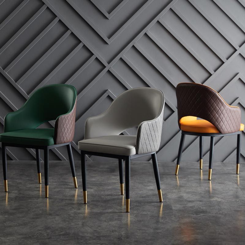 Glamderleder Esstuhl offener Essnebel Möbel mit Eisenbeinen in mattem Finish