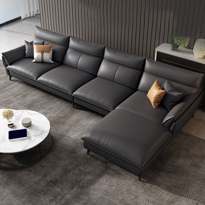 Recupant de canapé en cuir noir / gris